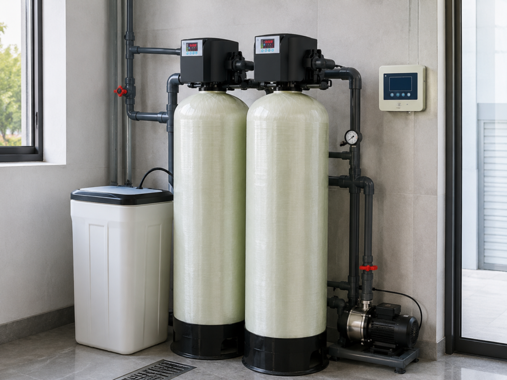 F143 control valve combined with filtration and softening(7m³/h