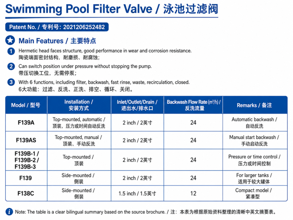 Swimming Pool Filter Valve Introduction