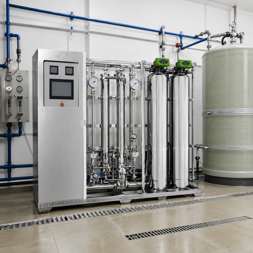 Integrated Stainless Steel RO Water Treatment System with PLC Touch Screen 250L/h 500L/h
