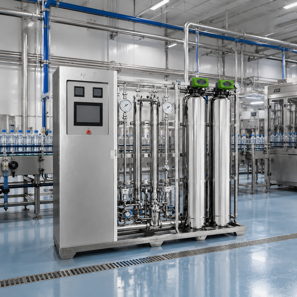 Integrated Stainless Steel RO Water Treatment System with PLC Touch Screen 250L/h 500L/h
