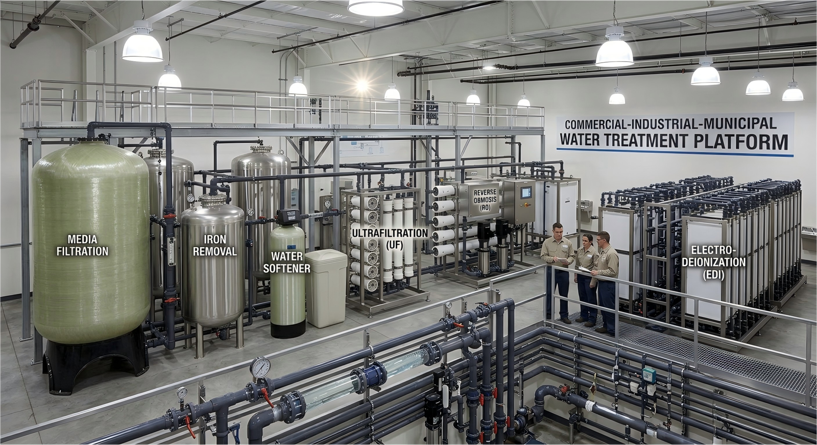 integrated water treatment system combinations