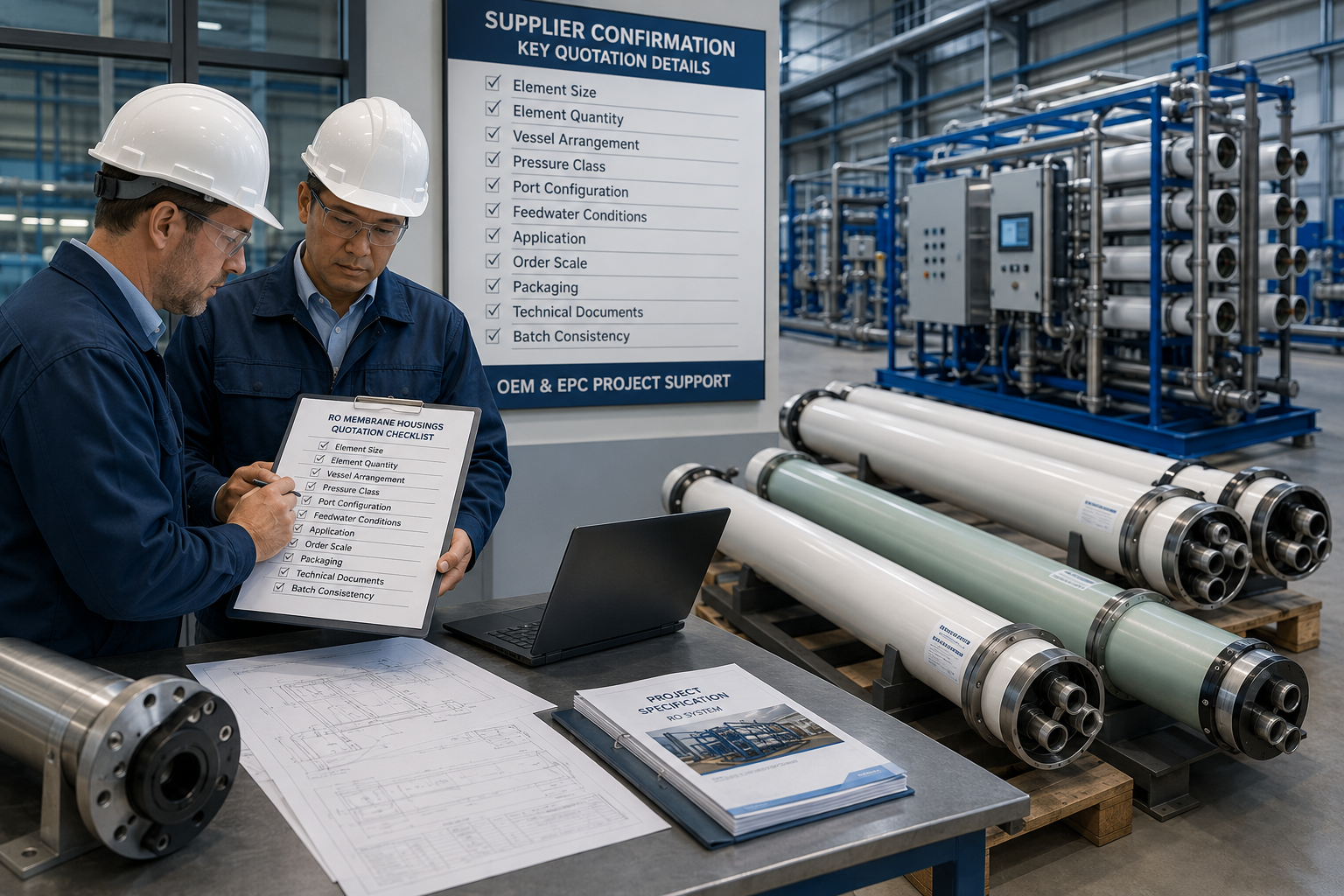 RO membrane housings supplier quotation checklist for OEM and EPC projects