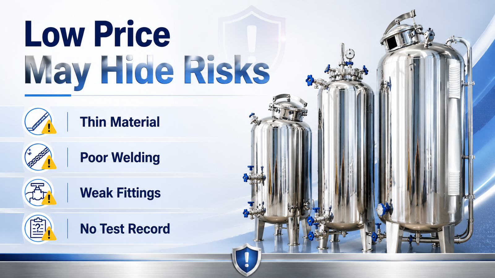 low price stainless steel tank risk