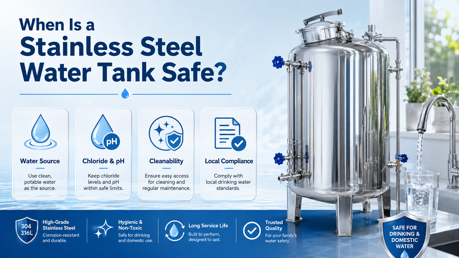 stainless steel drinking water tank