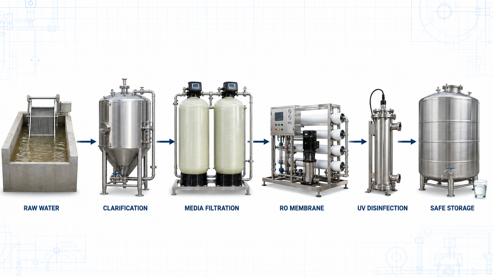 water treatment plants process for making dirty water safe to drink
