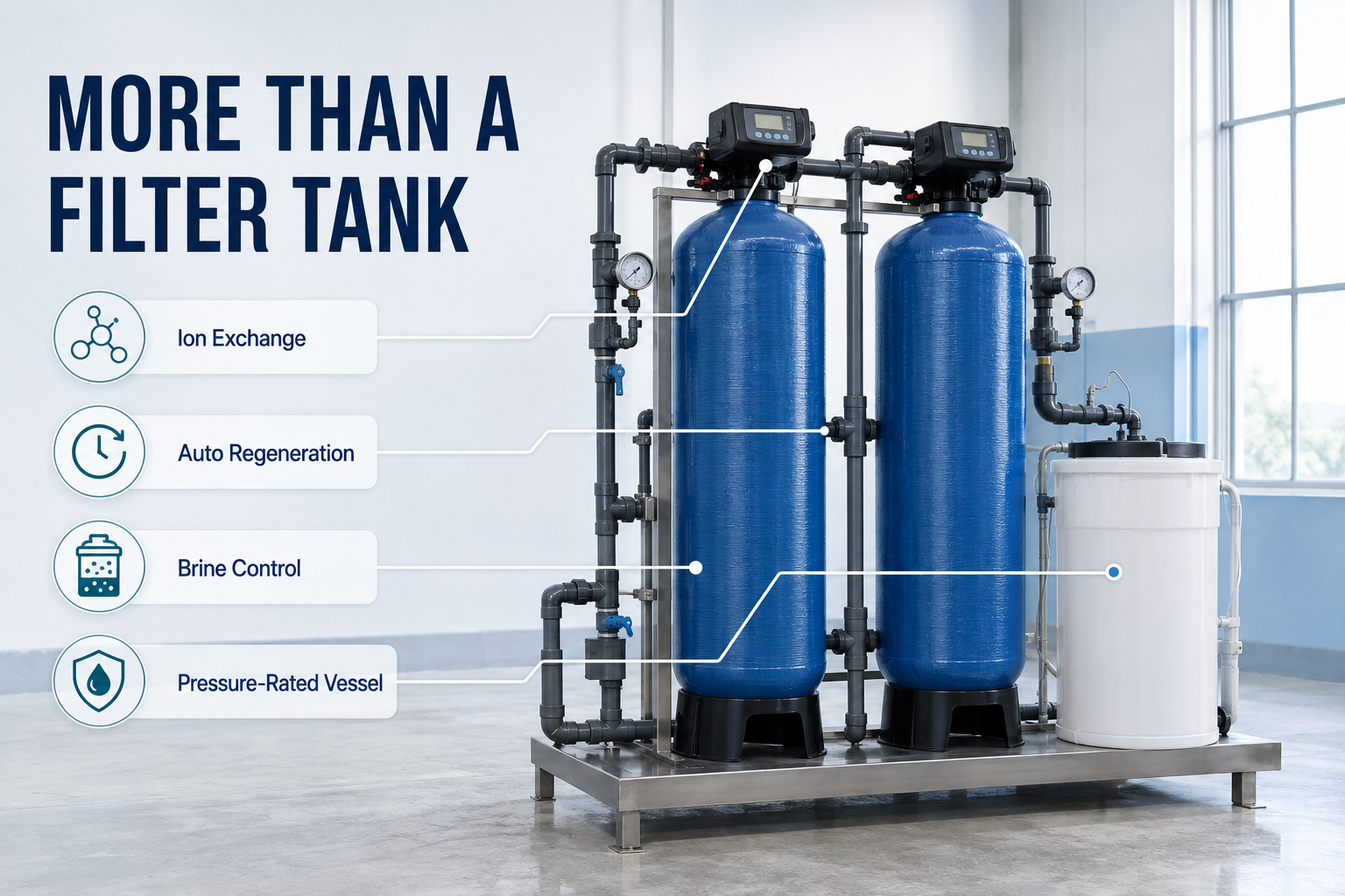 water softeners are more than filter tanks