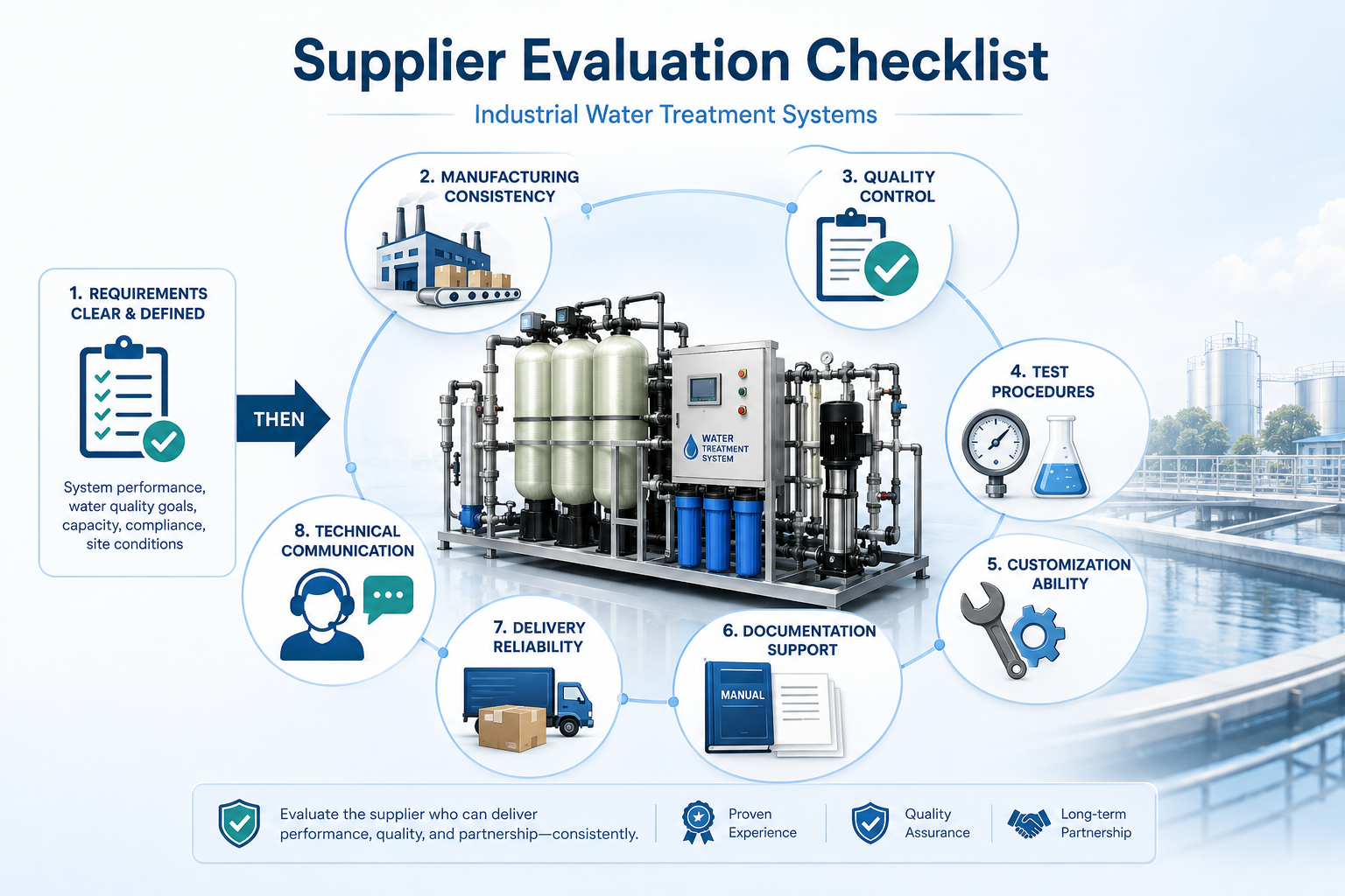 industrial water treatment systems supplier evaluation checklist