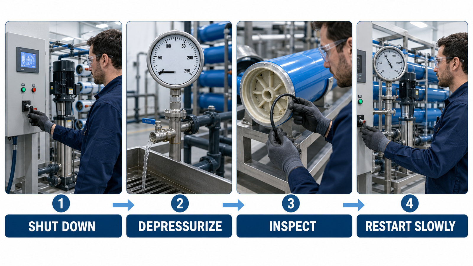 safe RO membrane housing troubleshooting process