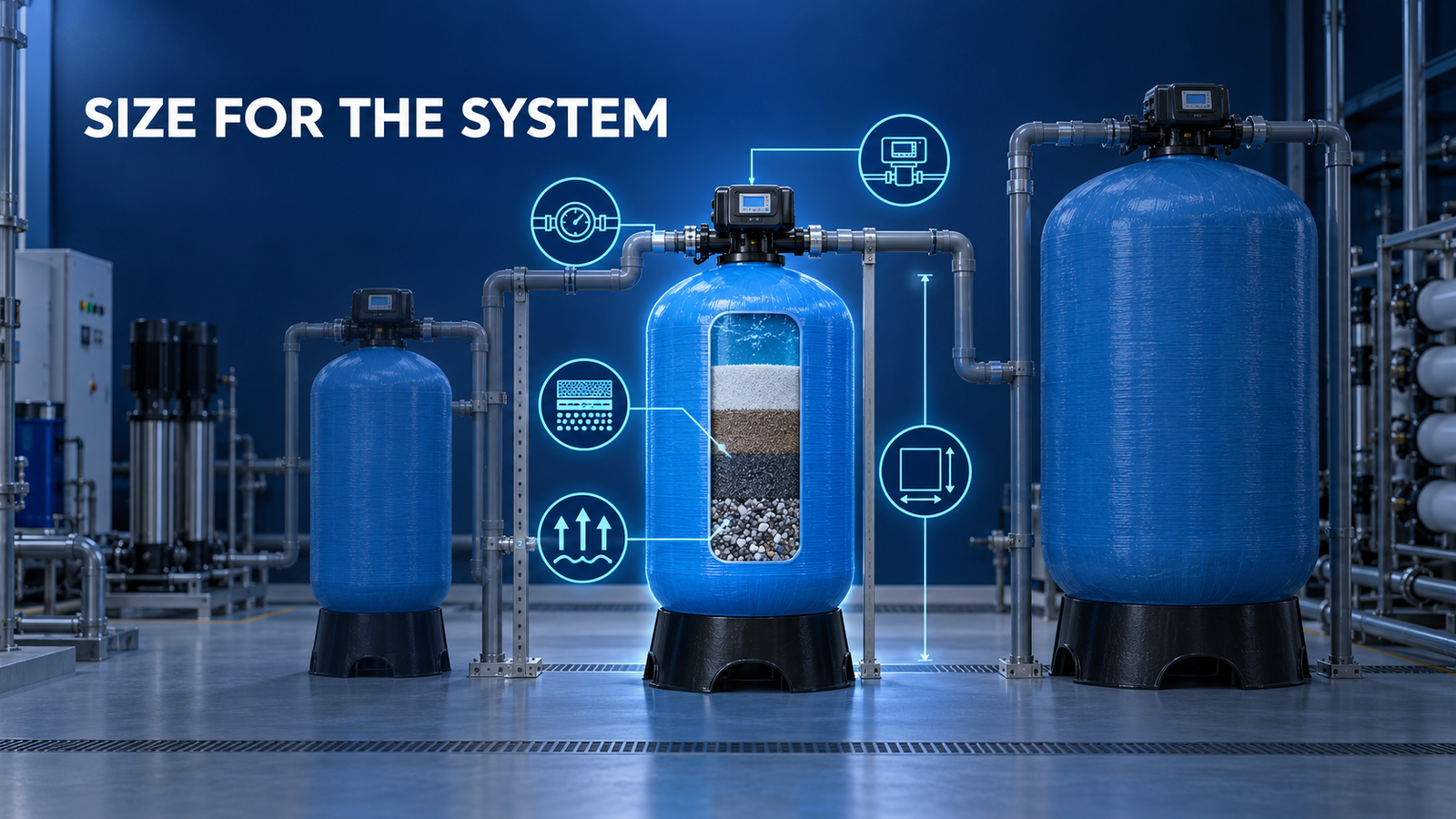 FRP tank size selection for water treatment systems