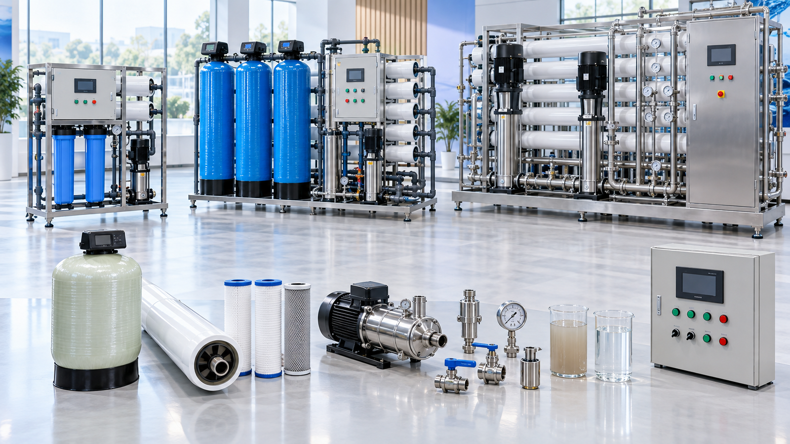 industrial water treatment system cost factors including flow rate and water quality